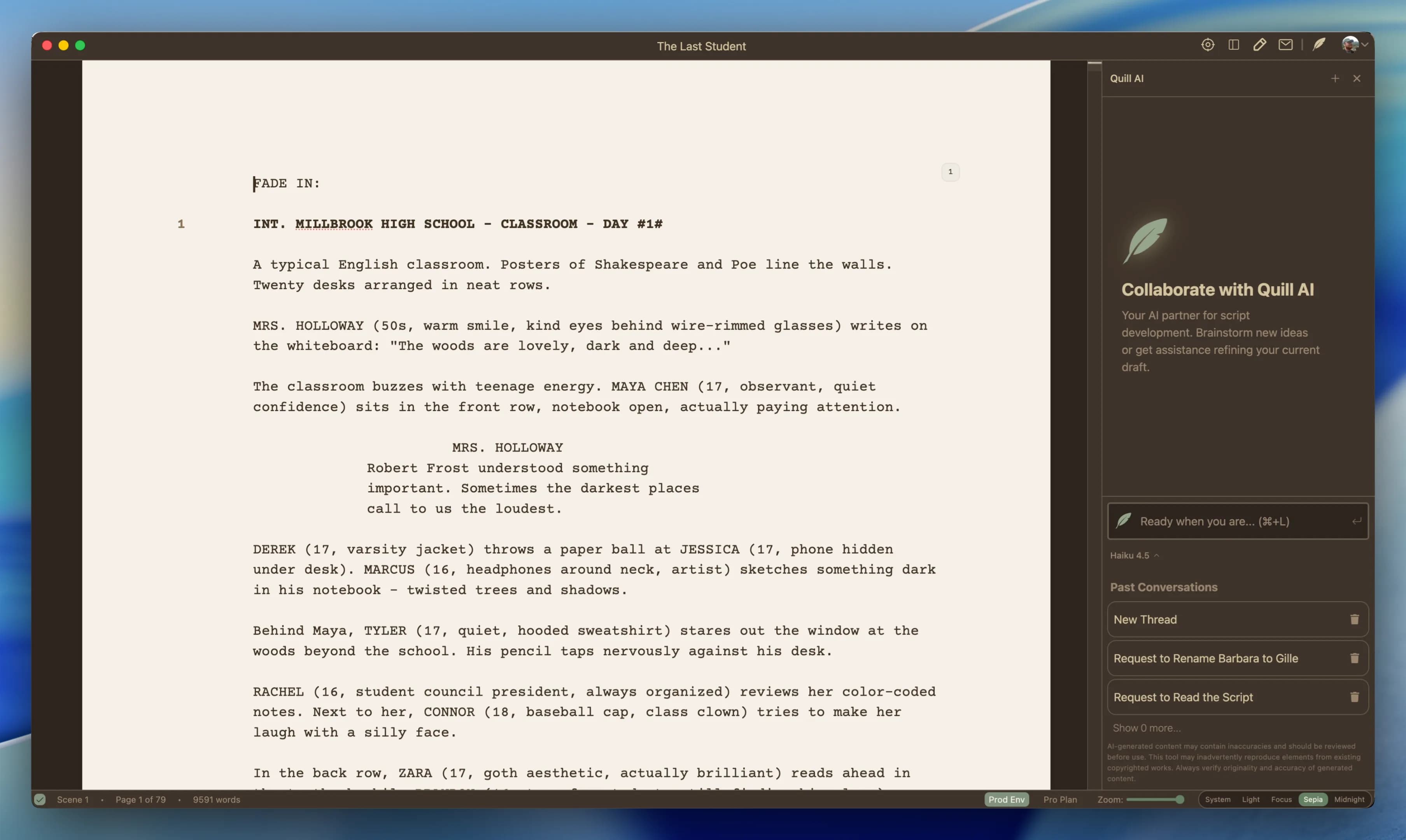Inkwell Sepia theme